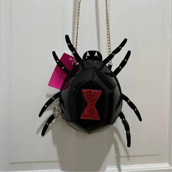 NWT Betsey Johnson Black Spider Shoulder Bag - Picture 1 of 10
